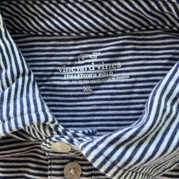 Vineyard Vines Top Edgartown Polo Stretch Slim Fit Golf Nautical Stripe XLarge - Picture 3 of 7